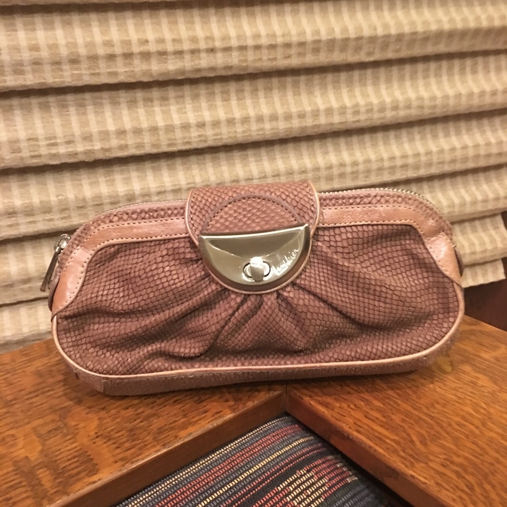 Botkier Snake Clutch Taupe Silver Hardware